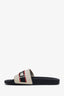 Gucci Black/White Rubber Logo Slides Size 36