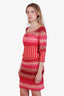 Alaïa Pink and Red Cut Out Top and Skirt Set Size S