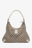Gucci White Leather and Monogram Canvas Small Abbey Hobo Bag