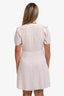 Maje White/Red Ruffled V-Neck Short Sleeve Mini Dress Size 3