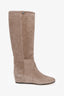 Jimmy Choo Grey Suede 'Olivia' Wedged Boots Size 37.5