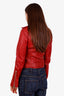 Balenciaga 2013 Red Lambskin Biker Jacket Size 38