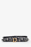 Christian Dior Navy Blue Oblique Jacquard Small Saddle Pouch On Chain with Insert