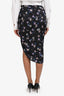 Veronica Beard Black Multicolour Silk Blend Floral Print Mini Skirt Size 2
