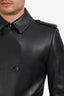Valentino Black Lambskin Leather Wool Lined Trench Coat Size M Mens