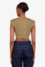 Balmain Green Knit Button Top Size 36