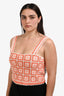 Maje Orange Crochet Floral Tank Top Size 3