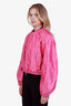 Gucci Pink Silk GG Supreme Bomber Jacket Size 44