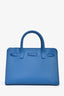 Mansur Gavriel Blue Leather Logo Top Handle with Strap