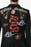 Gucci Black L'Aveugle Par Amour Kingsnake Embroidered Mohair-Wool Jacket Size 48 Mens
