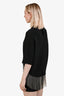Stella McCartney Black Crepe Fringe Bead Layered Cape Mini Dress Size 38