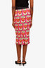 Dolce & Gabbana Pink Silk 'Amore' Energy Drink Can Print Midi Skirt Size 40