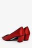 Red Stain Strass Buckle Kitten Heel Size 36.5