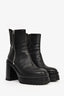 AGL Black Leather Platform Heeled Boots Size 39