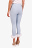 Sleeper Blue/White Feather Trim Leggings Size S