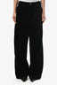 Pantalon droit Miu Miu 2023 en velours noir avec logo, taille 42