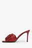 Valentino Red Leather Rose Atelier Slide Sandals Size 38.5