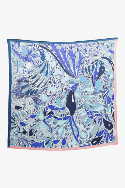 Hermès Blue/Multicolour Silk Millefleurs du Mexique Scarf Size