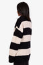 Dries Van Noten Black/White Striped Wool Blend Oversized Cardigan Size M