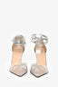 Mach & Mach Clear PVC and Silver Crystal D'Orsay Ankle Wrap Pumps Size 37.5