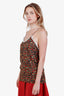 Gucci Black/Red Floral Lace Detail Camisole Blouse Size 40