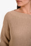 Dries Van Noten Beige Knit Off the Shoulder Sweater Size Medium