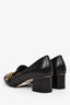 Gucci Black Leather GG Block Heels Size 38.5