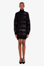 Louis Vuitton Black Sequin Embellished Wool Mini Dress Size M
