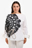 Hermès White/Black Cotton Cliquetis Tattoo Aquarelle Long Sleeve Top Size 40