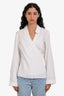 Kenzo White Cotton Poplin Wrap Blouse Size 44