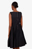 Lida Baday Black Glitter Sleeveless Pleated Midi Dress Size 6