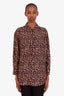 Anine Bing Cheetah Print Silk Button Up Blouse Size S