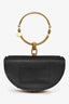 Chloe Black Leather Small Nile Bracelet Bag with Strap