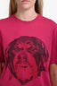 Givenchy Pink Cotton Dog Graphic Crew Neck T-Shirt Size S