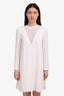 A.L.C. White Crepe Crochet Detail Long Sleeve Mini Dress Size 2