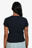 Mother Blue Ribbed Short Sleeve Sweater Size XS