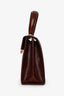 Salvatore Ferragamo Vintage Brown Box Leather Gancini Iconic Top Handle with Strap