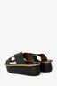 Marni Black/Gold Leather Crossover Sandals Size 39