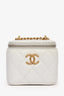 Pre-loved Chanel™ 2022 White Lambskin Mini Vanity On Chain