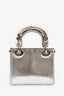 Christian Dior 2017 Limited Edition Silver Chrome Lizard Mini Lady Dior