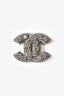 Pre-loved Chanel™ 2009 Silver Tone Metal Crystal Embellished CC Earrings