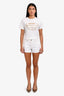 Class Roberto Cavalli White Denim Mini Shorts Size 26