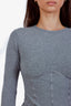 Fleur Du Mal Grey Cotton Corset Bodysuit Size S
