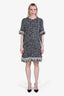 Pre-loved Chanel™ Black White Tweed Fringe SS Dress Size 40