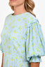 Faithful the Brand Blue/Yellow Floral Long Sleeve Ruffle Midi Dress Size 6