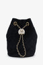 Pre-loved Chanel™ 20A Black Quilted Velvet Crystal Pearl Crush Bucket Bag