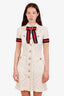 Gucci 2017 Cream Lace Button Down Bow Dress Size 38