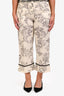 Twinset White/Black Floral Printed Palazzo Pants Size 44
