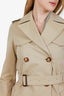 Burberry Beige Midi Belted Trench Coat Size 2