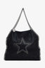 Stella McCartney Black Metallic Faux Suede Baby Falabella Star Tote